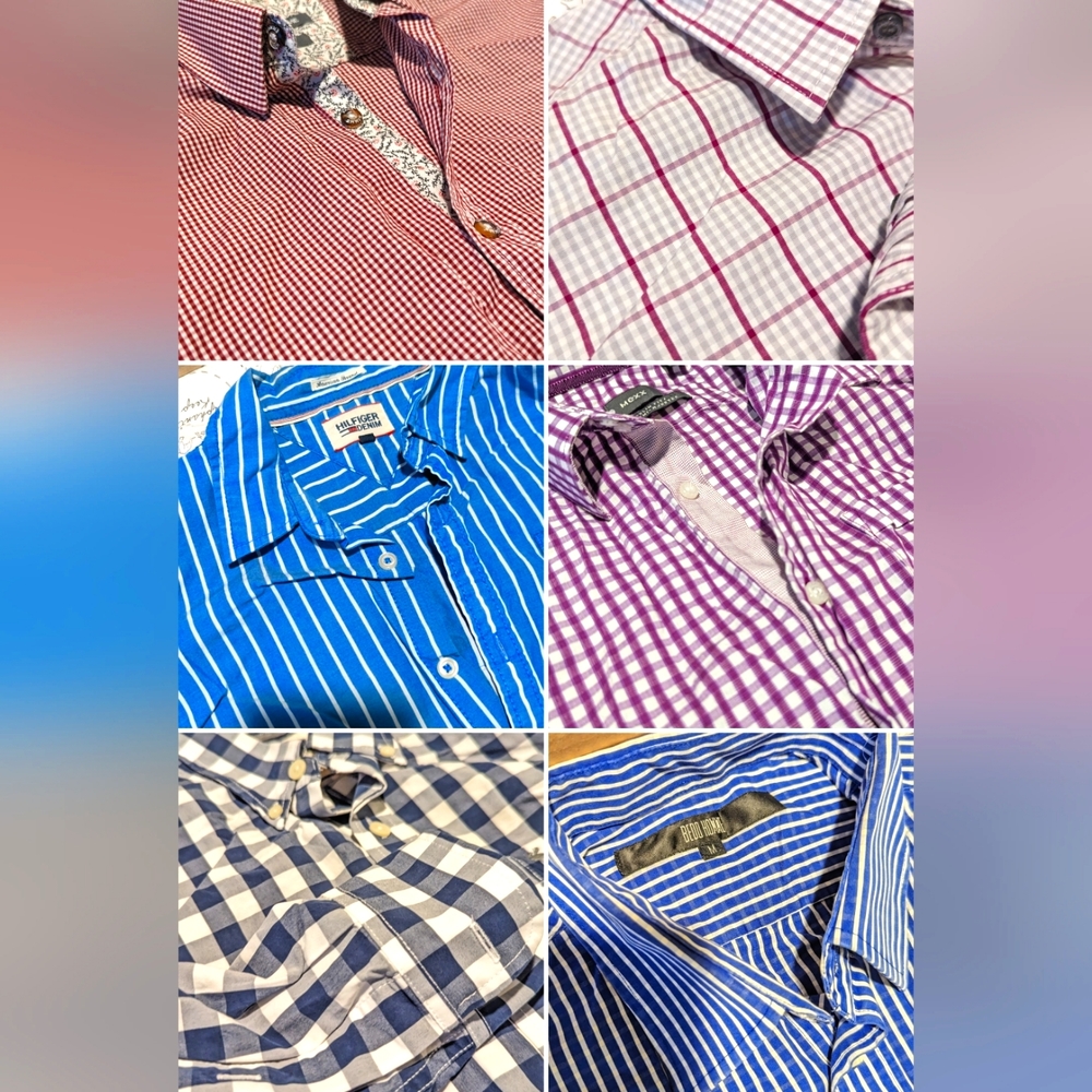 6 assorted dress and casual shirts size M